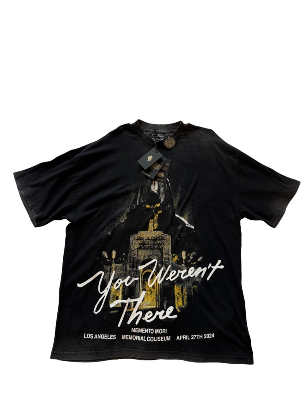 Darc Sport Black 'You Weren't There' Graphic Tee with Gold & White Accents